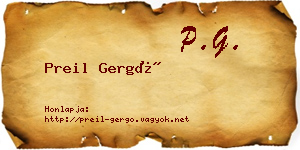 Preil Gergő névjegykártya